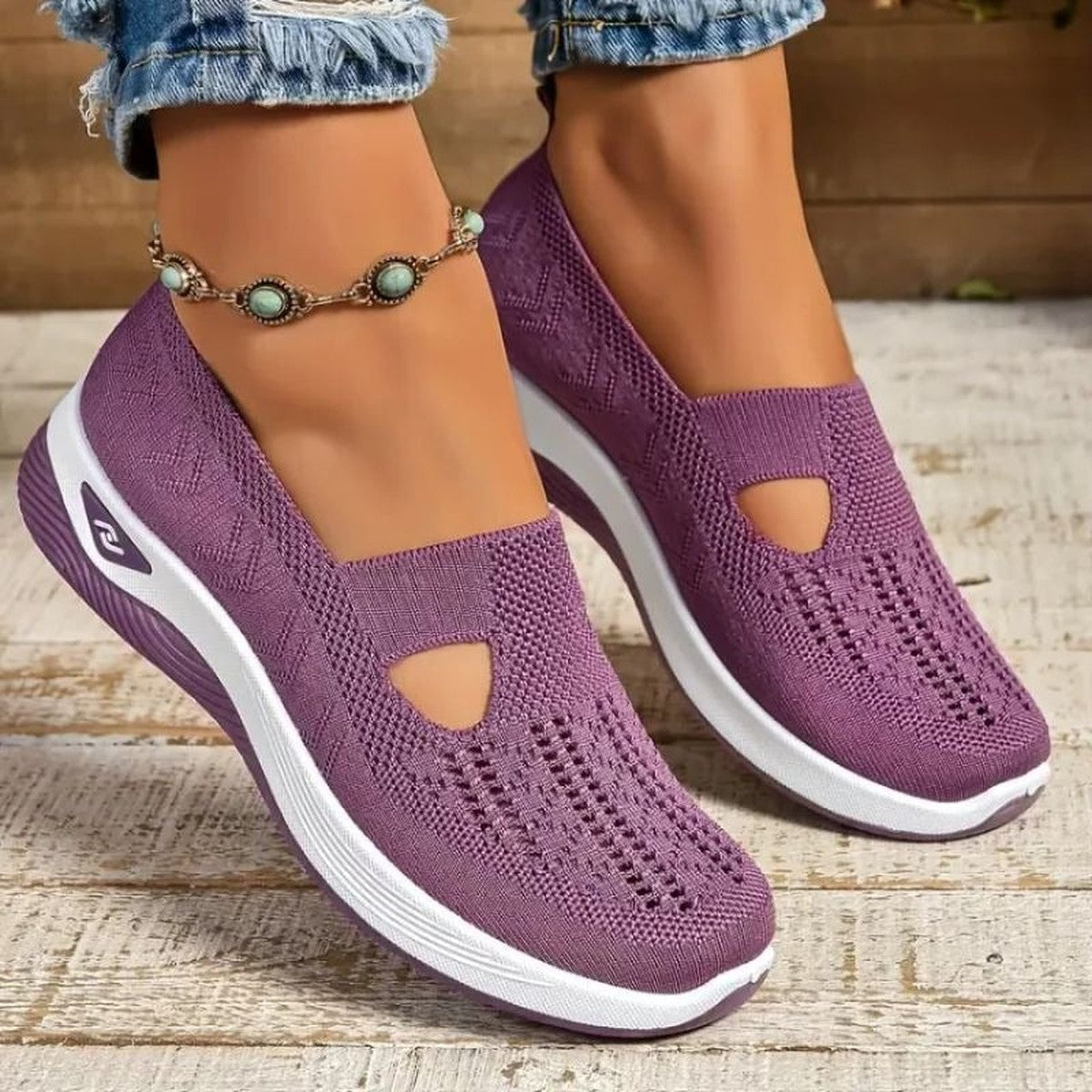 Zelda-Viola | Women's Platform Knit Walking Sneakers