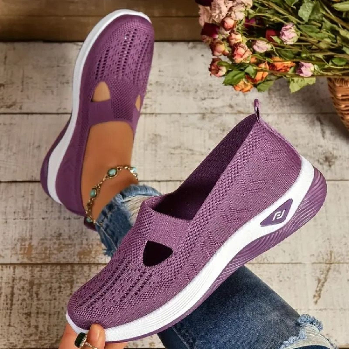 Zelda-Viola | Women's Platform Knit Walking Sneakers