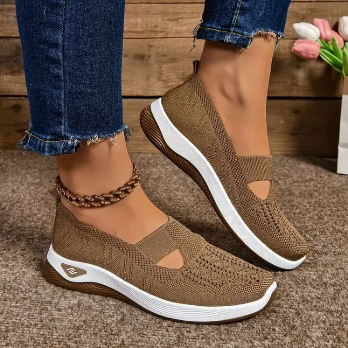 Zelda-Viola | Women's Platform Knit Walking Sneakers