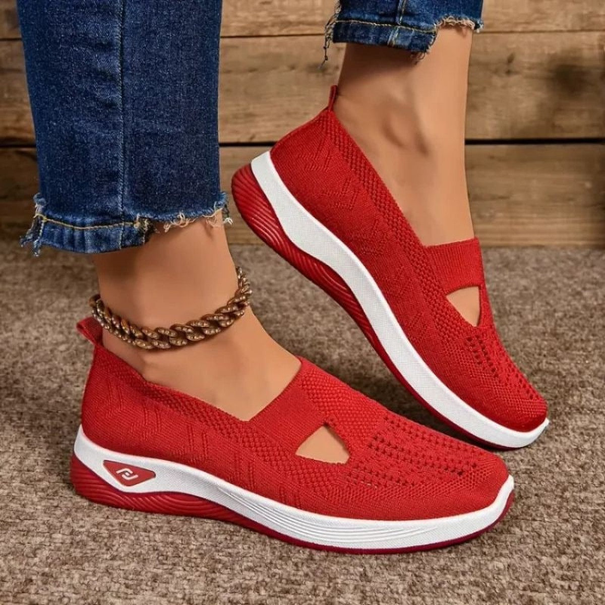 Zelda-Viola | Women's Platform Knit Walking Sneakers