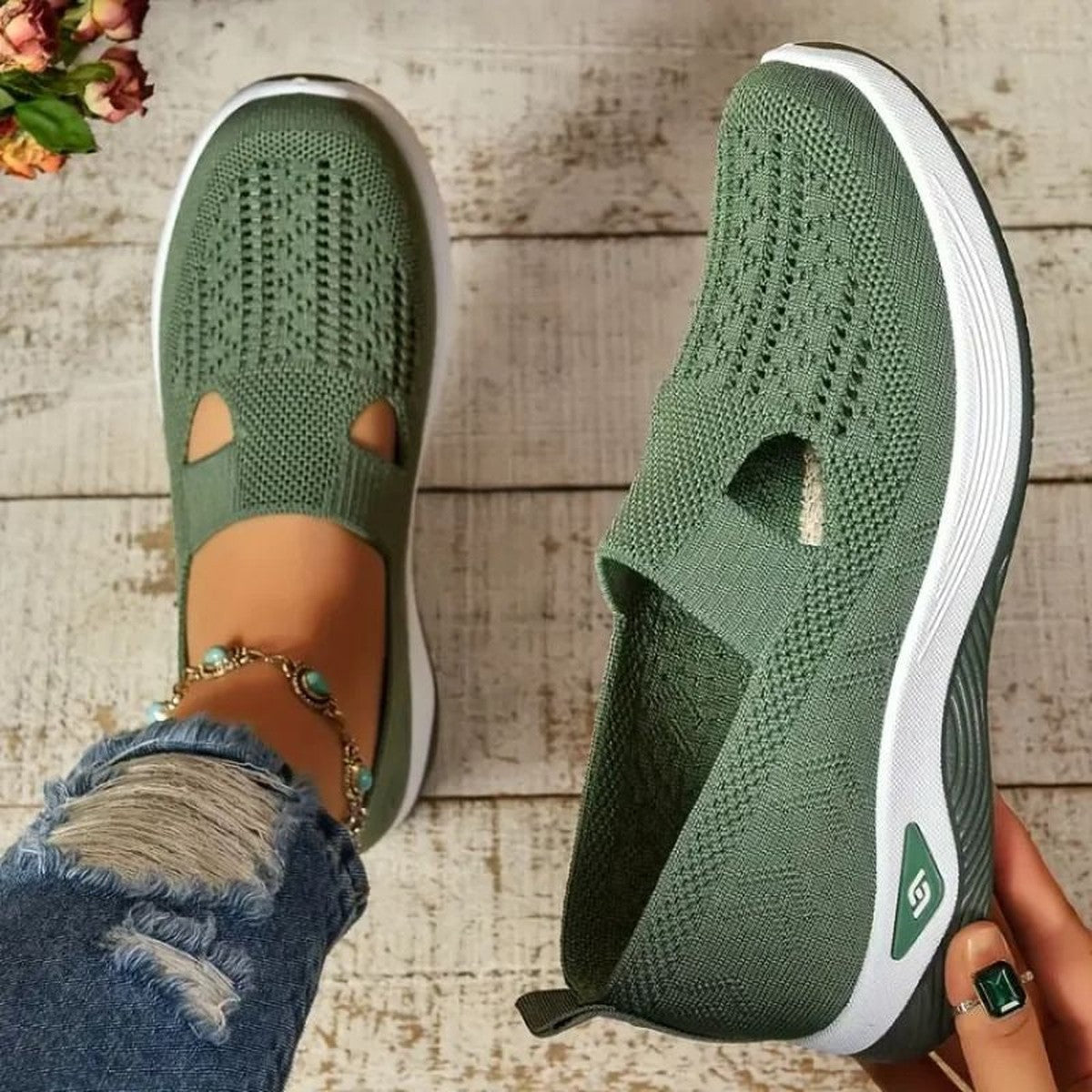 Zelda-Viola | Women's Platform Knit Walking Sneakers