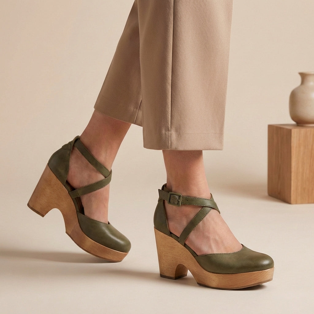 Opal | Women's Platform Mary Jane Heels with Ankle Strap