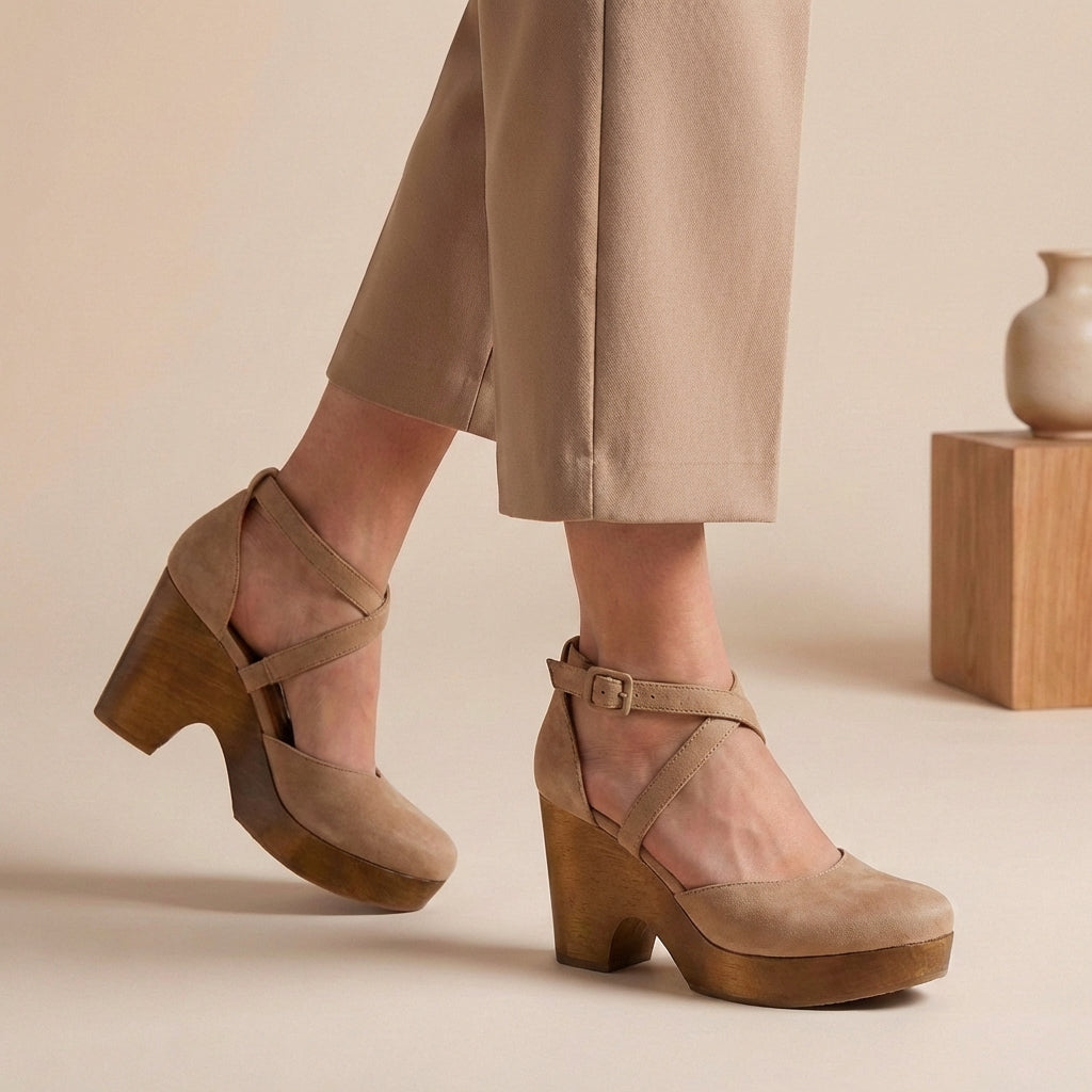 Opal | Women's Platform Mary Jane Heels with Ankle Strap