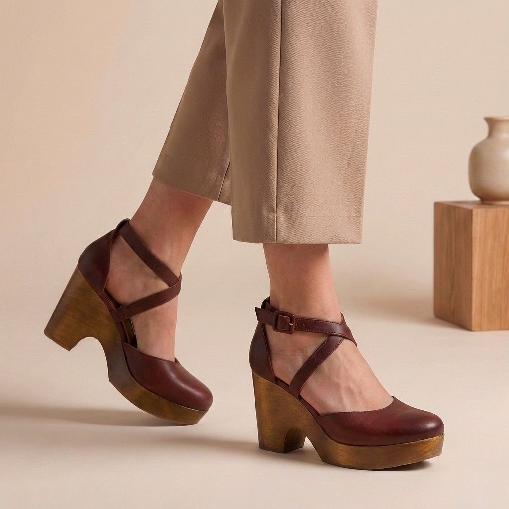 Opal | Women's Platform Mary Jane Heels with Ankle Strap
