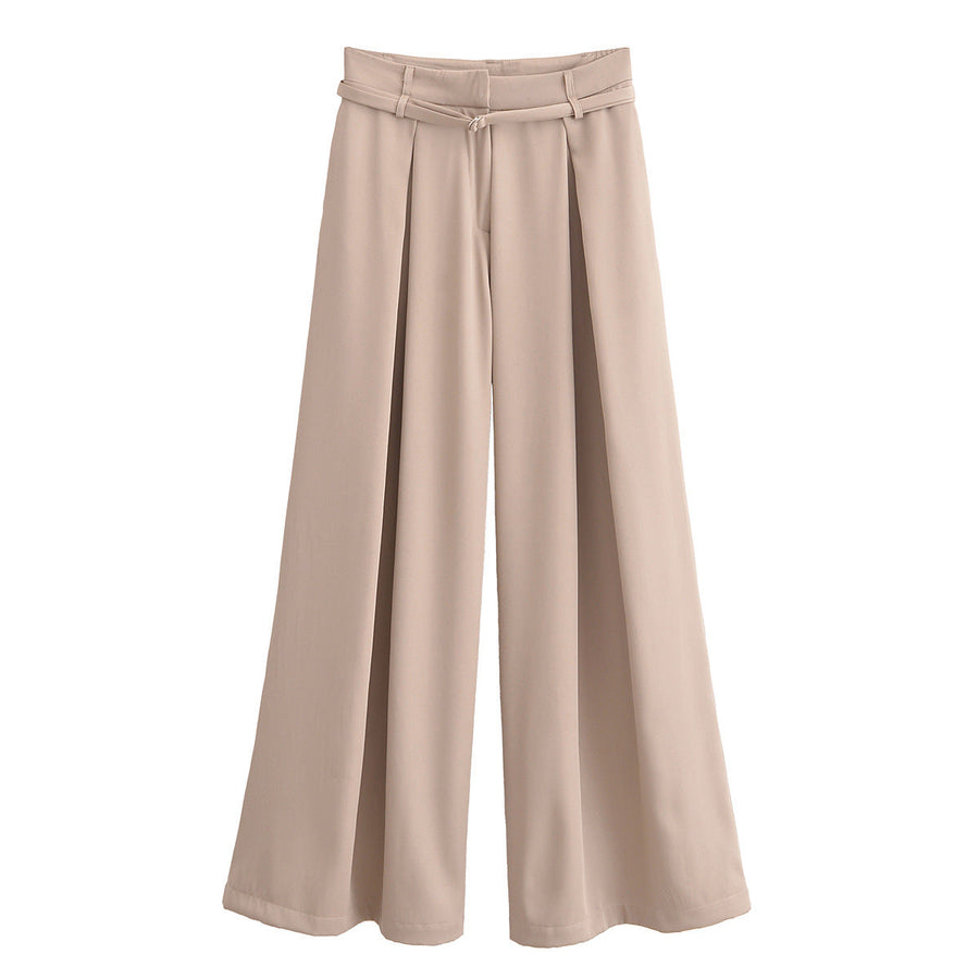 Ivy-Vera | Women's Pleated Wide-Leg Palazzo Trousers