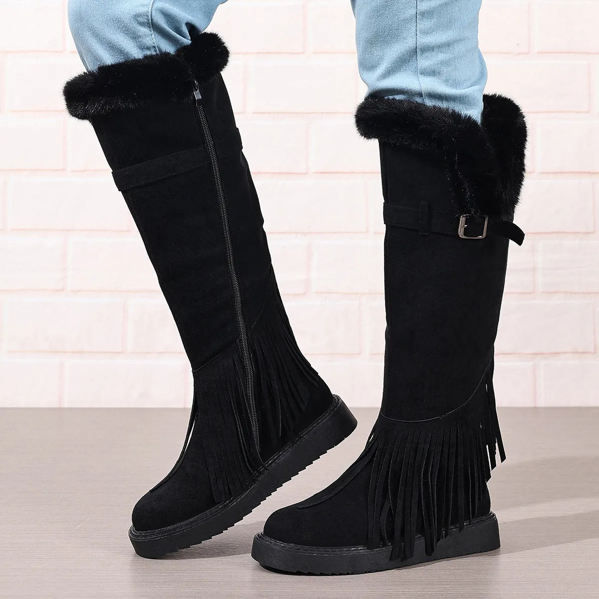 Cordelia-Clara | Women's Plush Knee-High Winter Boots