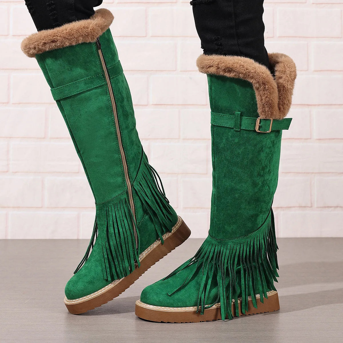 Cordelia-Clara | Women's Plush Knee-High Winter Boots