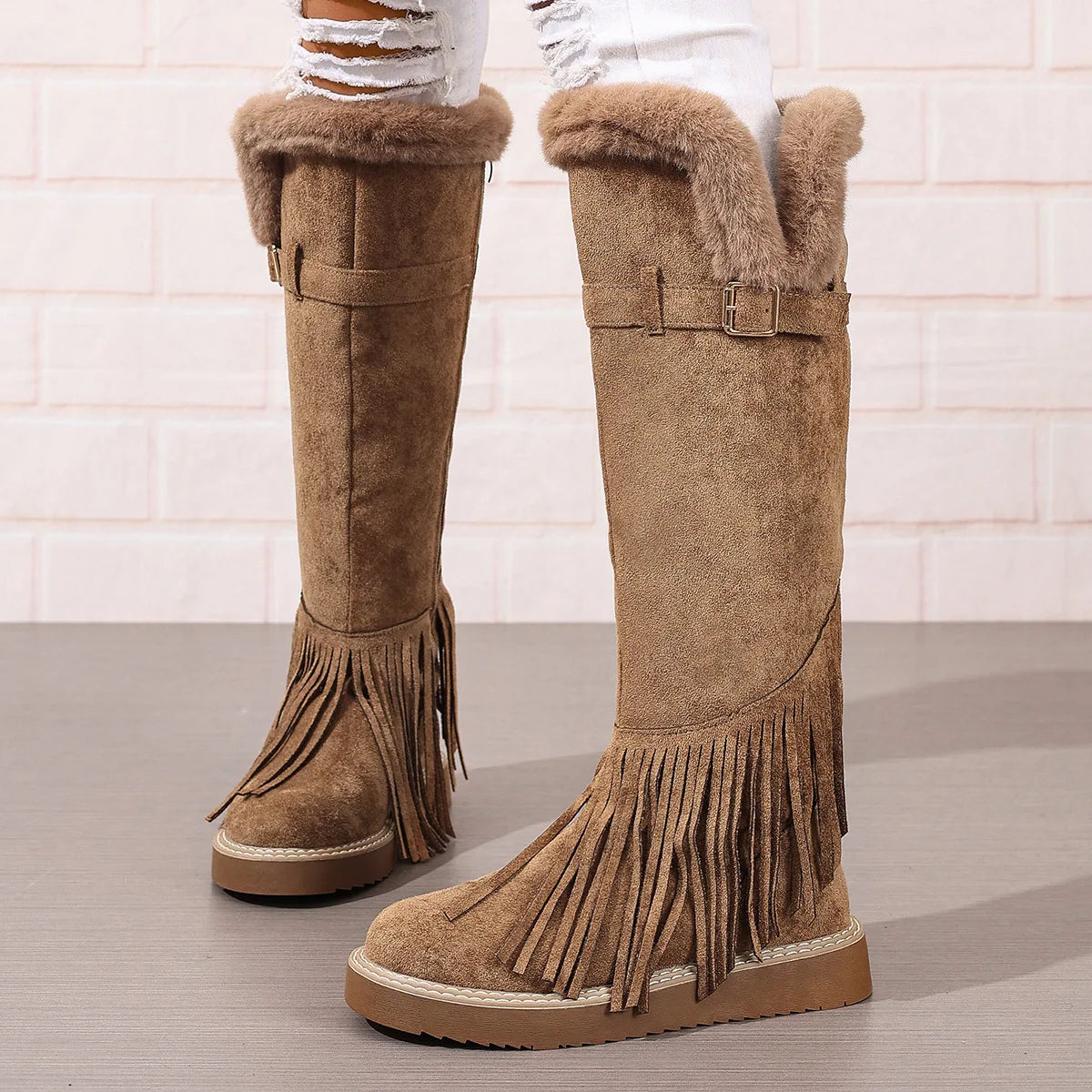 Cordelia-Clara | Women's Plush Knee-High Winter Boots