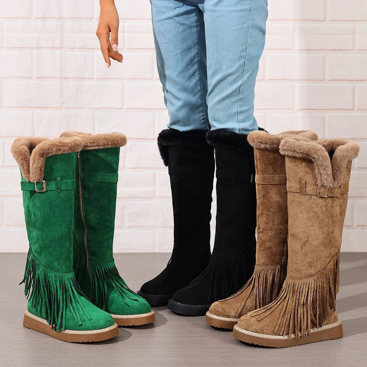 Cordelia-Clara | Women's Plush Knee-High Winter Boots