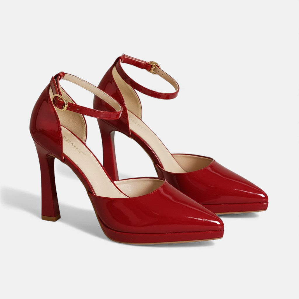 Patricia-Violet | Women's Pointed-Toe Ankle-Strap Heels