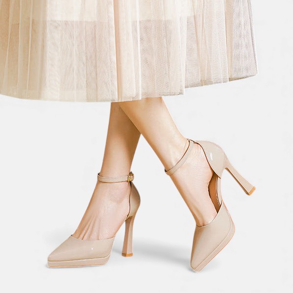 Patricia-Violet | Women's Pointed-Toe Ankle-Strap Heels