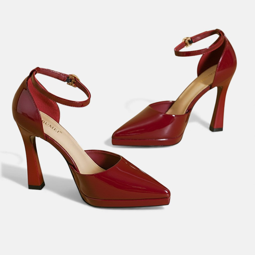 Patricia-Violet | Women's Pointed-Toe Ankle-Strap Heels