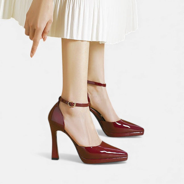 Patricia-Violet | Women's Pointed-Toe Ankle-Strap Heels