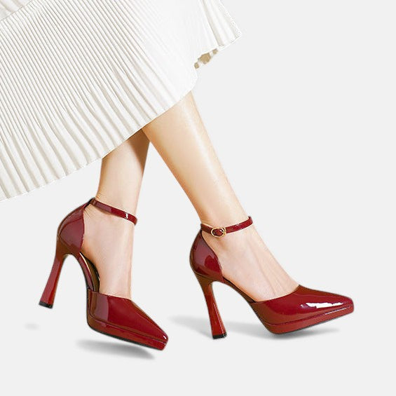 Patricia-Violet | Women's Pointed-Toe Ankle-Strap Heels