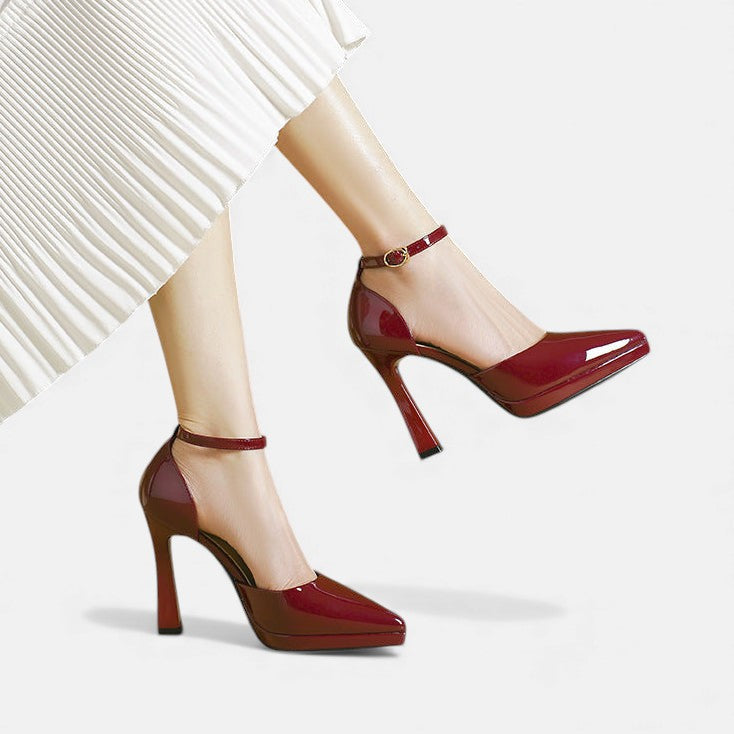 Patricia-Violet | Women's Pointed-Toe Ankle-Strap Heels