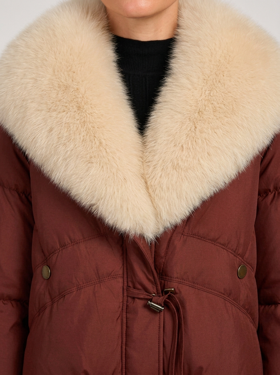 Silvia-Verna | Women's Quilted Puffer Jacket with Plush Collar