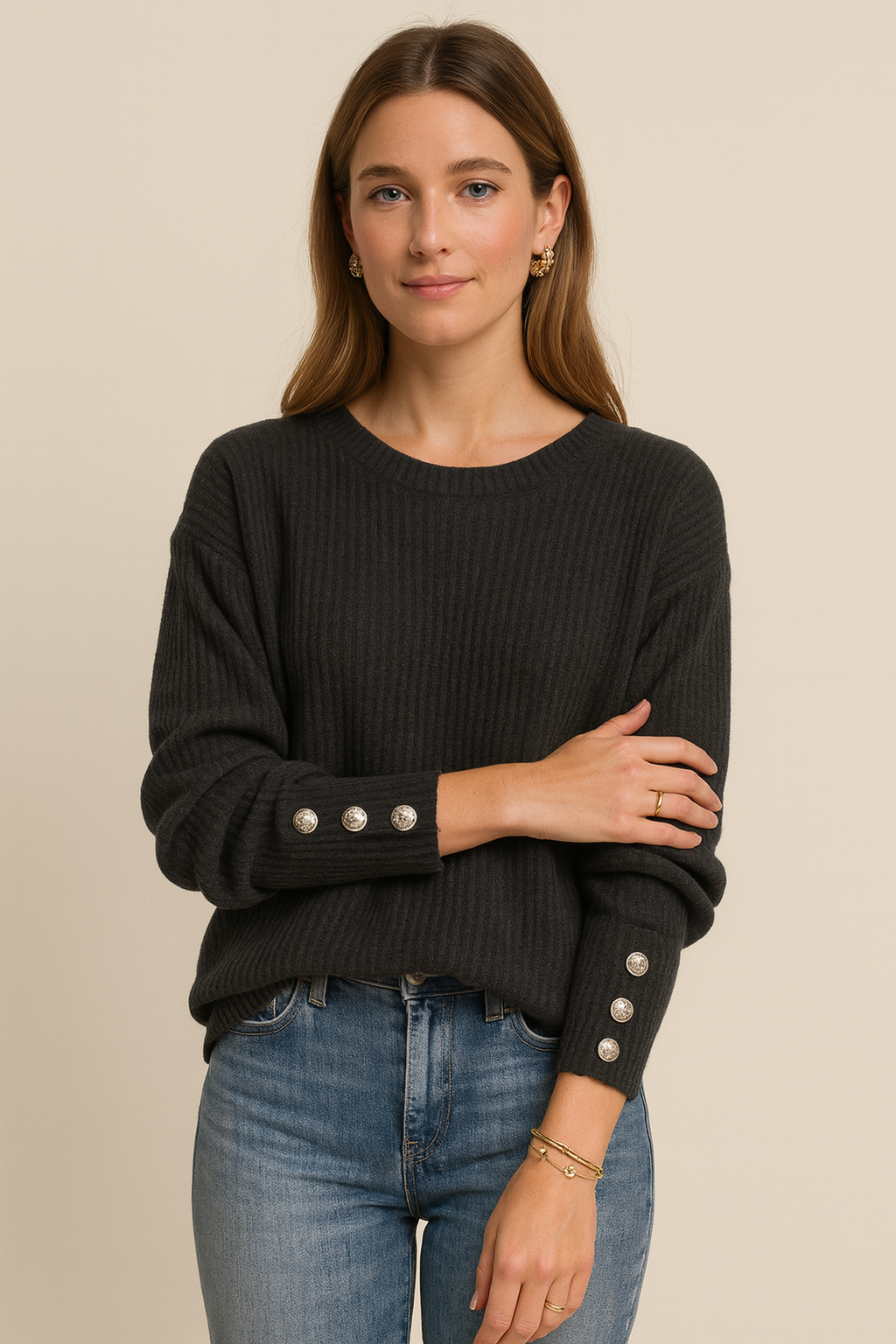 Iris-Roberta | Women's Relaxed Cable Knit Sweater