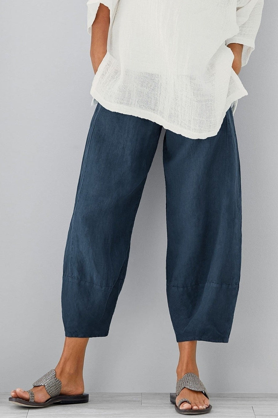 Ursula-Greta | Women's Relaxed Wide-Leg Pocket Pants