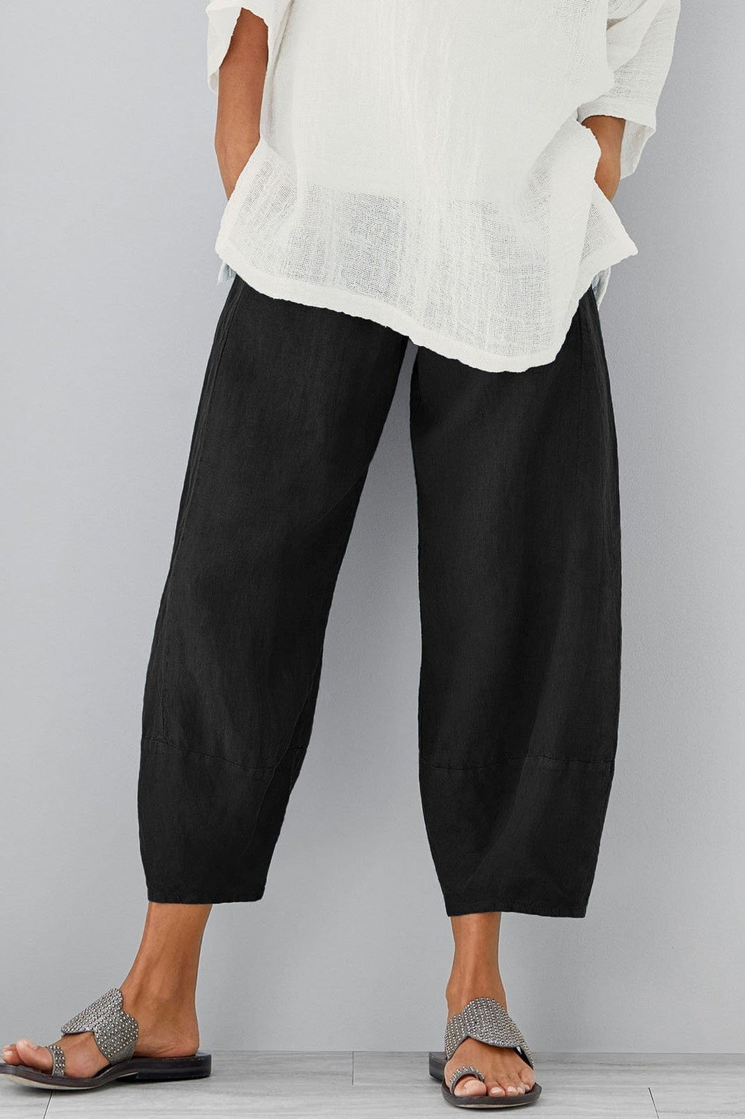 Ursula-Greta | Women's Relaxed Wide-Leg Pocket Pants