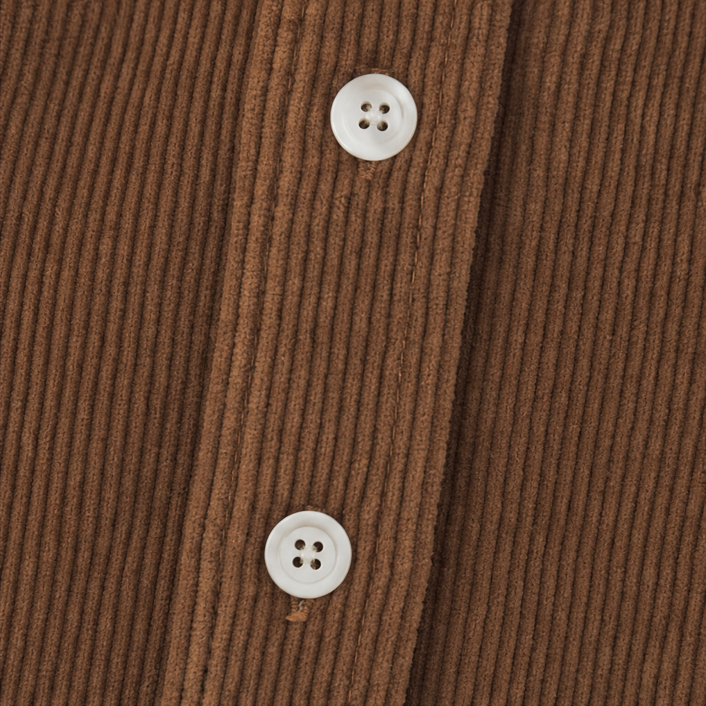 Lavinia | Women's Ribbed Corduroy Button-Front Shirt Dress