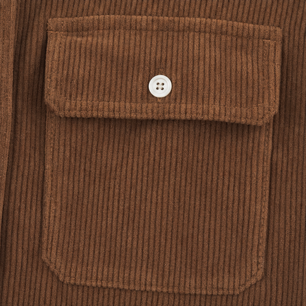 Lavinia | Women's Ribbed Corduroy Button-Front Shirt Dress