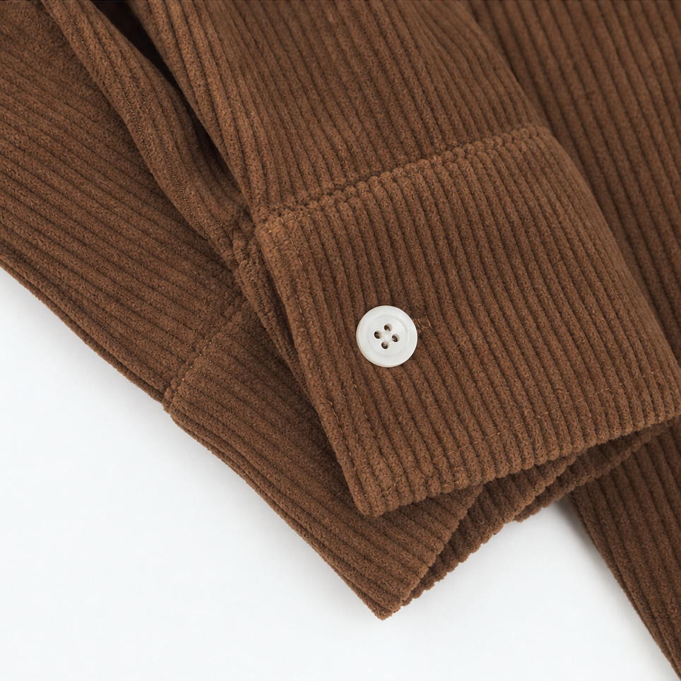Lavinia | Women's Ribbed Corduroy Button-Front Shirt Dress