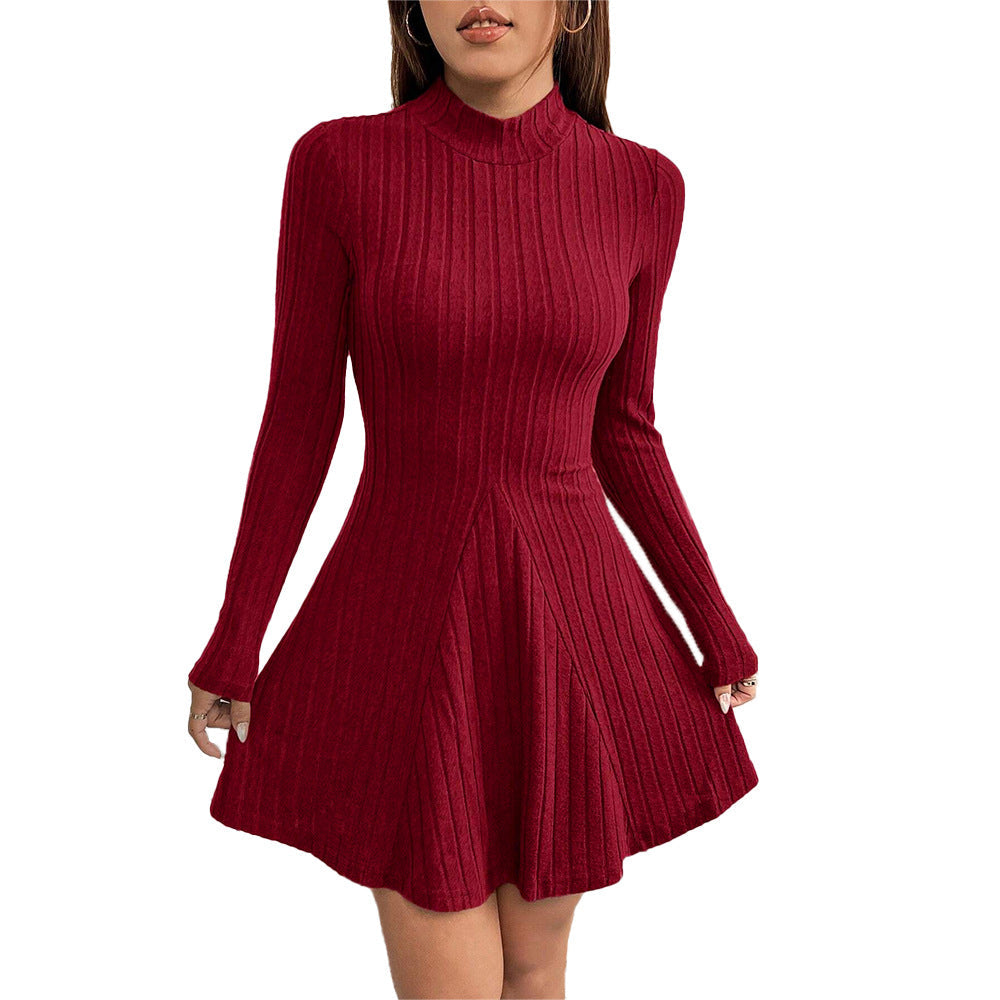 Margot | Women's Ribbed High-Neck Mini Dress