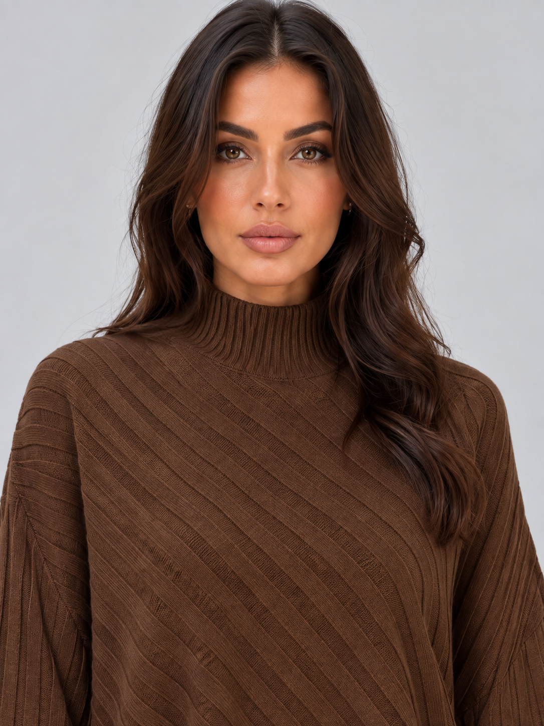 Lillian-Lavinia | Women's Ribbed Knit Co-Ord Set with Wide-Leg Trousers