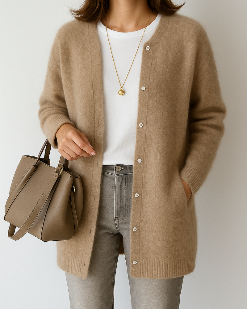 Delia-Gilda | Women's Ribbed-Trim Button-Front Cardigan