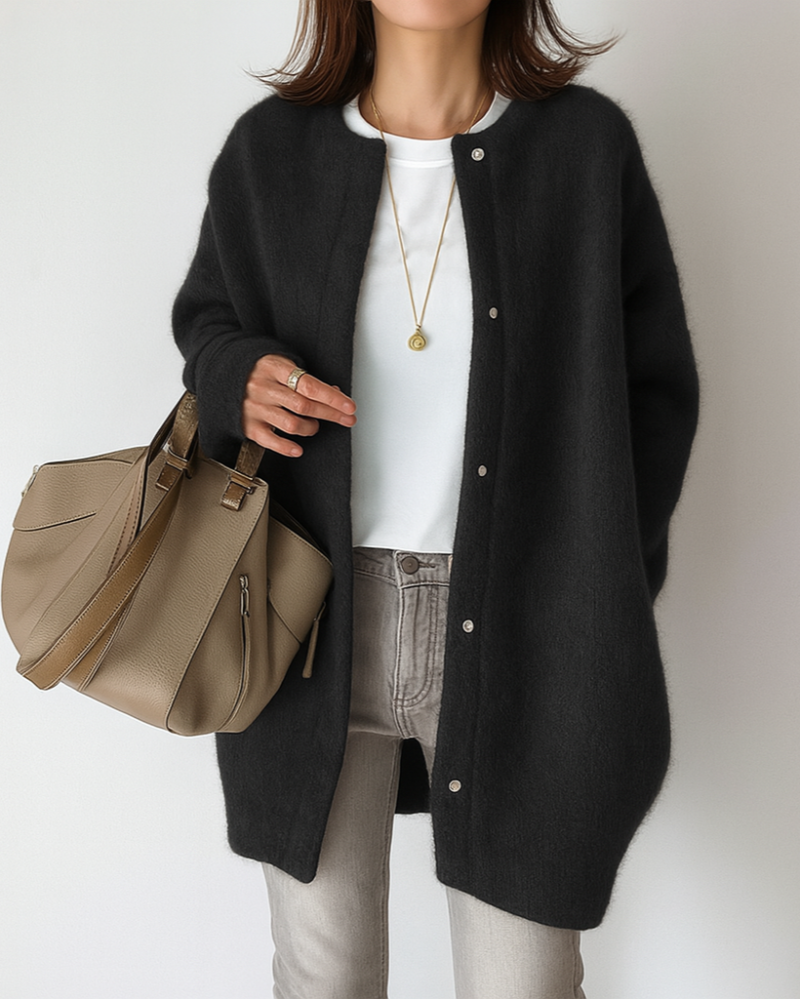 Delia-Gilda | Women's Ribbed-Trim Button-Front Cardigan