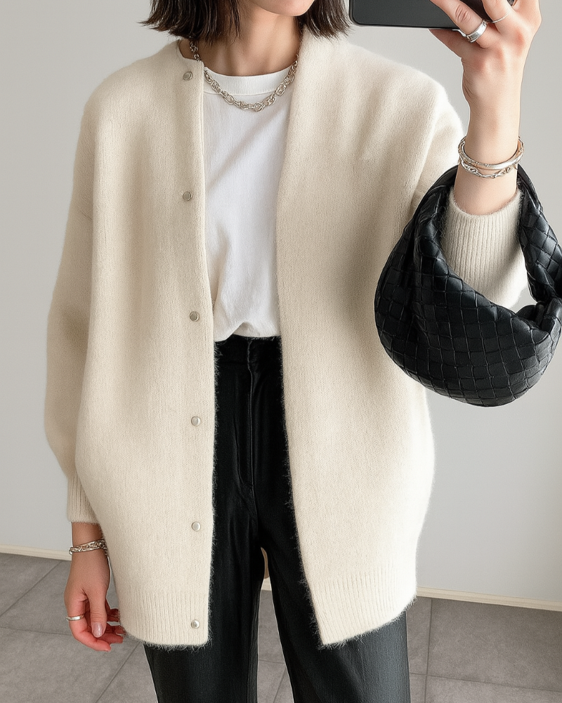 Delia-Gilda | Women's Ribbed-Trim Button-Front Cardigan