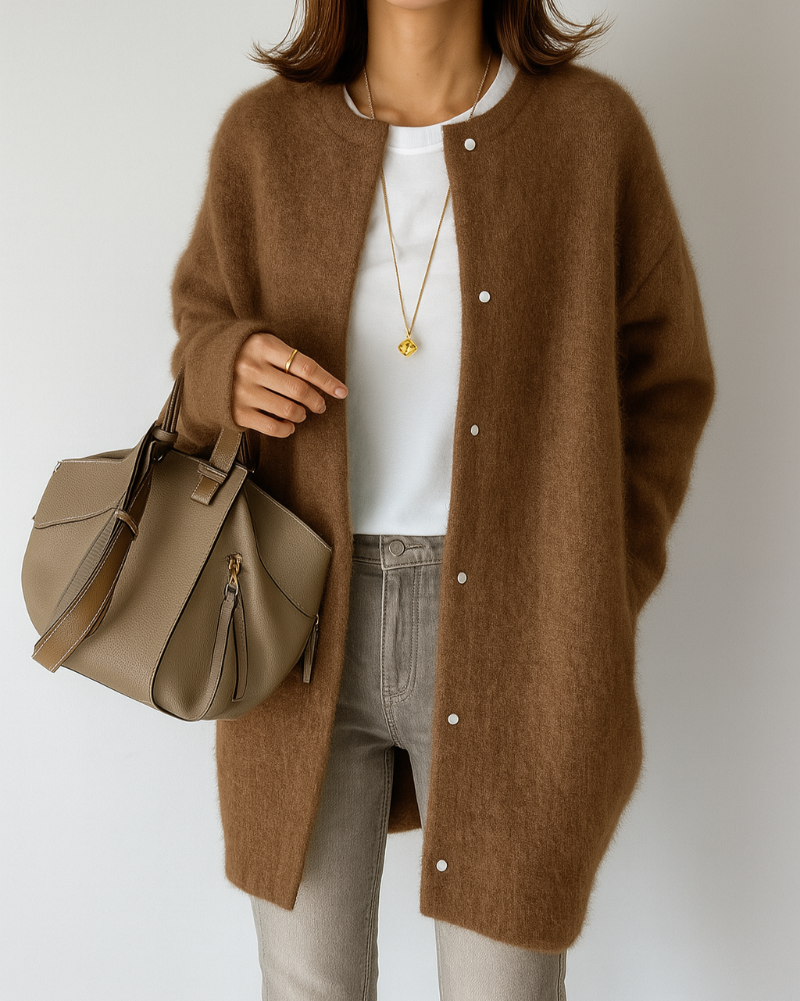 Delia-Gilda | Women's Ribbed-Trim Button-Front Cardigan