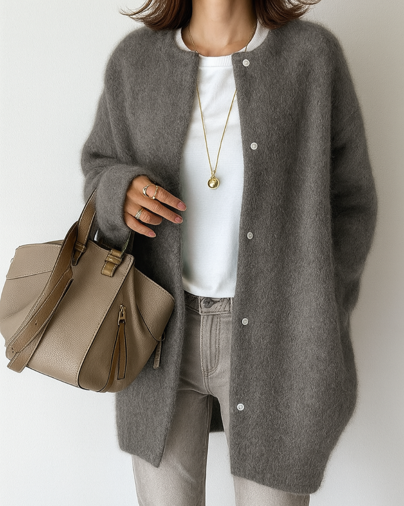 Delia-Gilda | Women's Ribbed-Trim Button-Front Cardigan