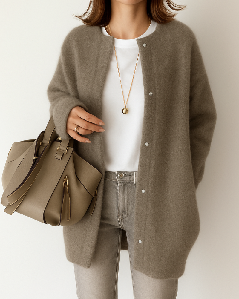 Delia-Gilda | Women's Ribbed-Trim Button-Front Cardigan