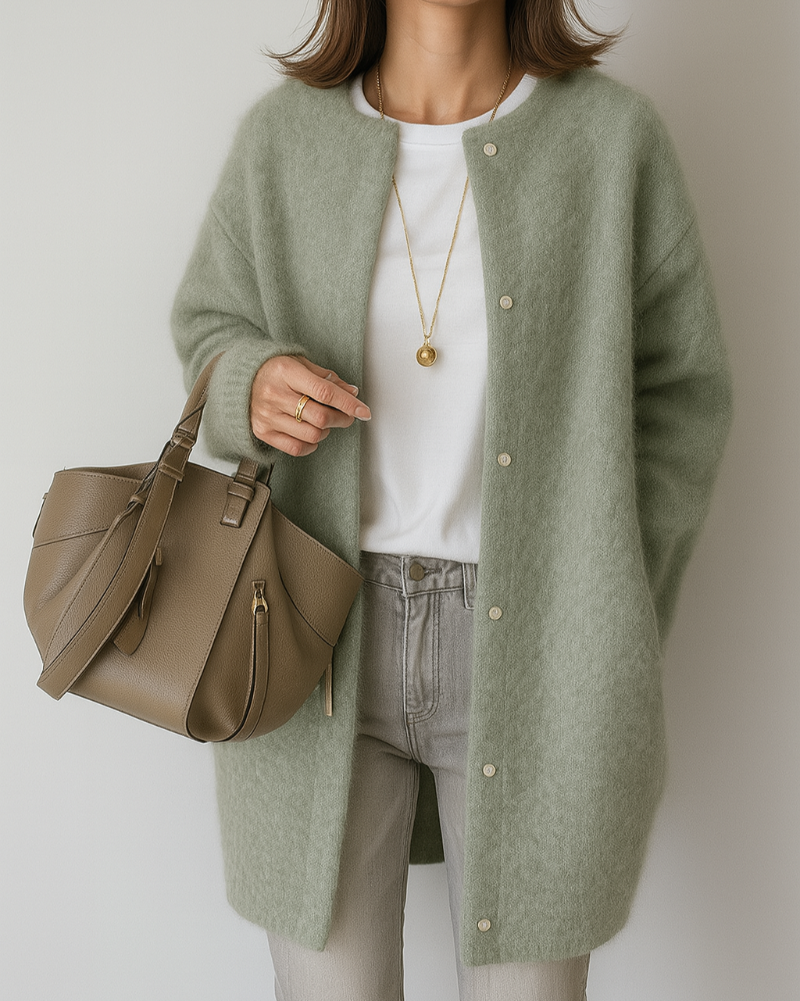 Delia-Gilda | Women's Ribbed-Trim Button-Front Cardigan