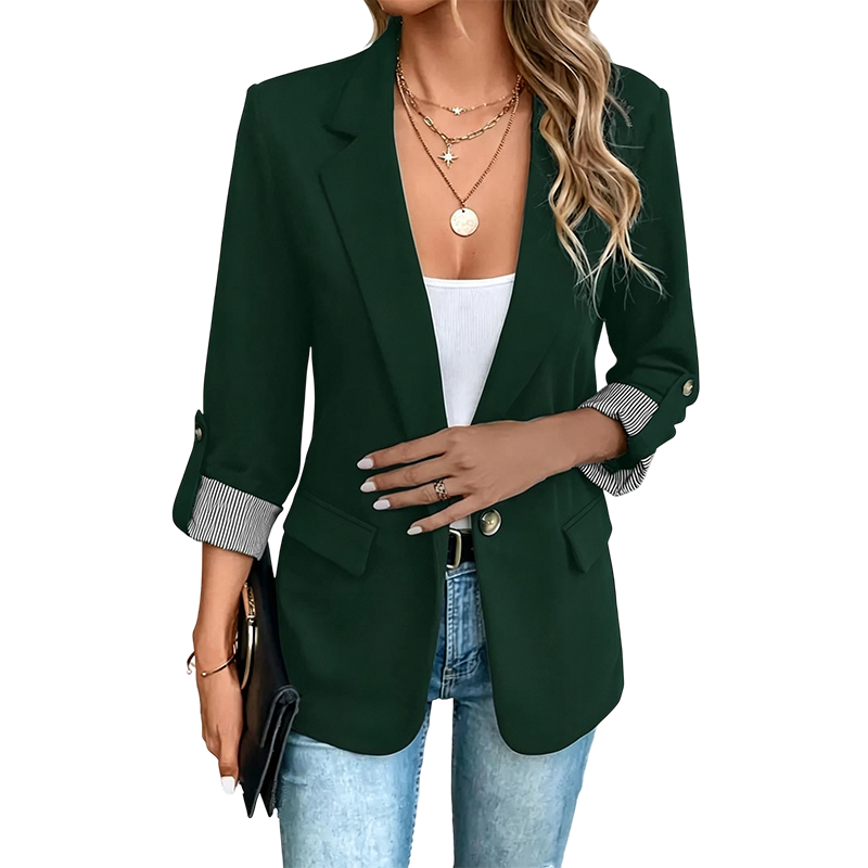 Lillian-Leonora | Women's Roll-Tab Sleeve Blazer