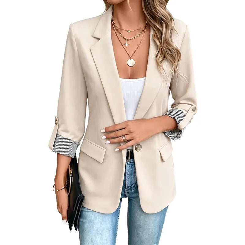 Lillian-Leonora | Women's Roll-Tab Sleeve Blazer