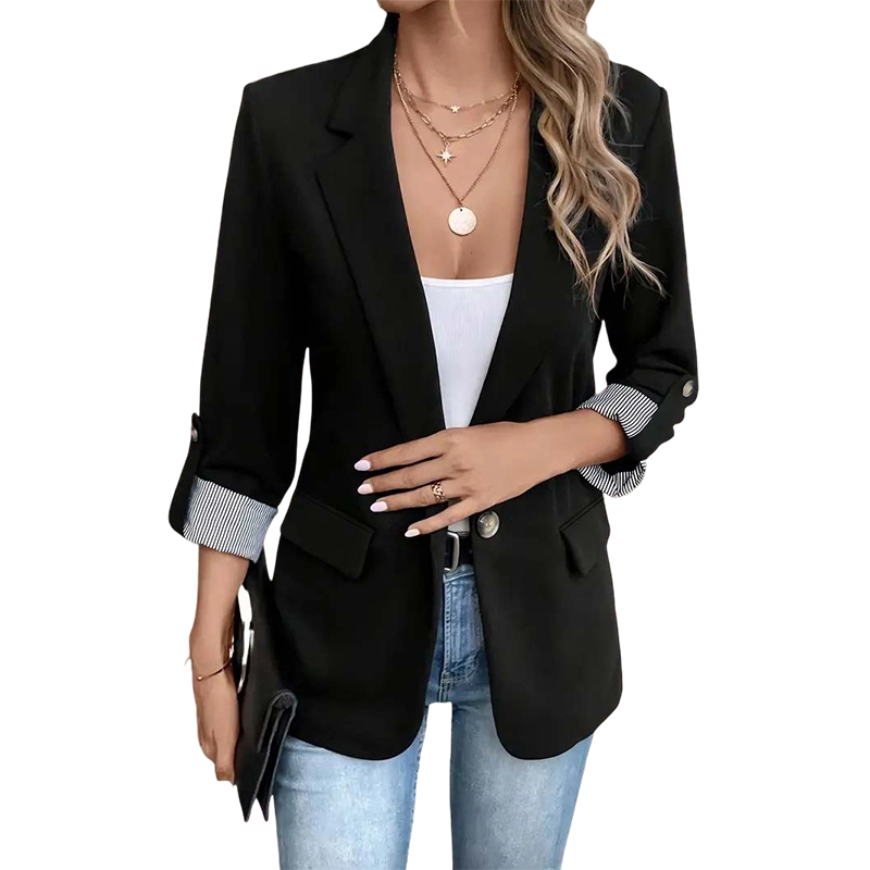 Lillian-Leonora | Women's Roll-Tab Sleeve Blazer