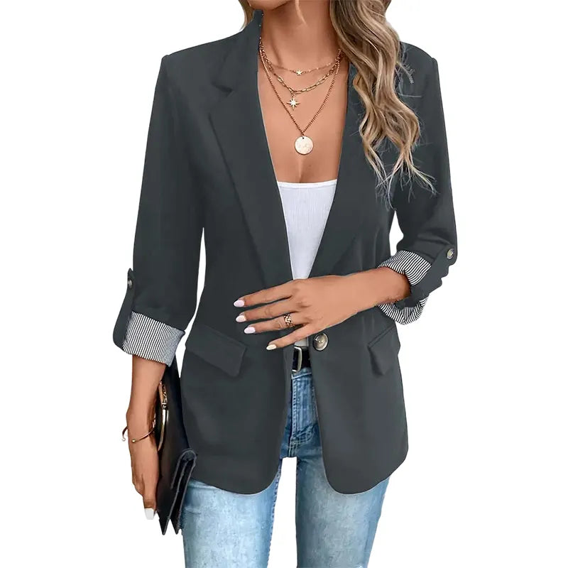 Lillian-Leonora | Women's Roll-Tab Sleeve Blazer