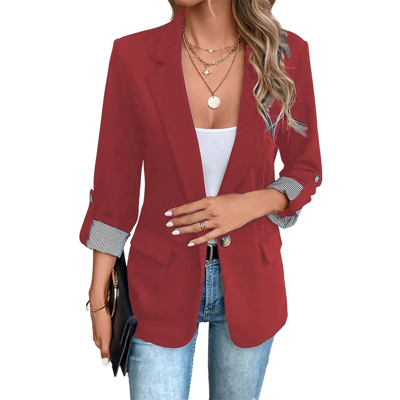 Lillian-Leonora | Women's Roll-Tab Sleeve Blazer