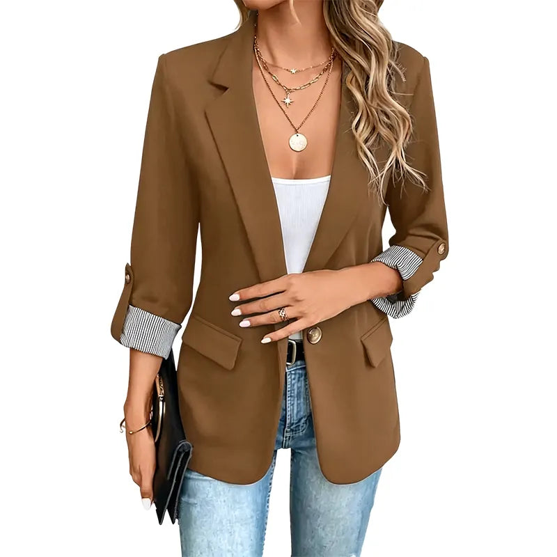 Lillian-Leonora | Women's Roll-Tab Sleeve Blazer