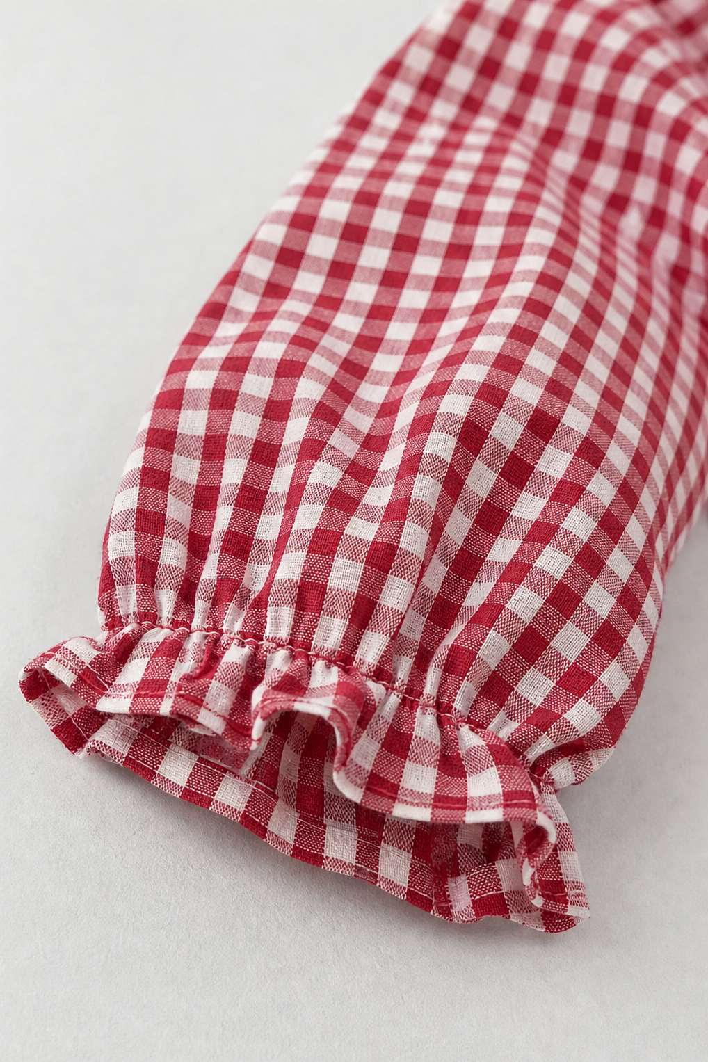Flora-Tamara | Women's Ruffled Collar Checked Print Blouse