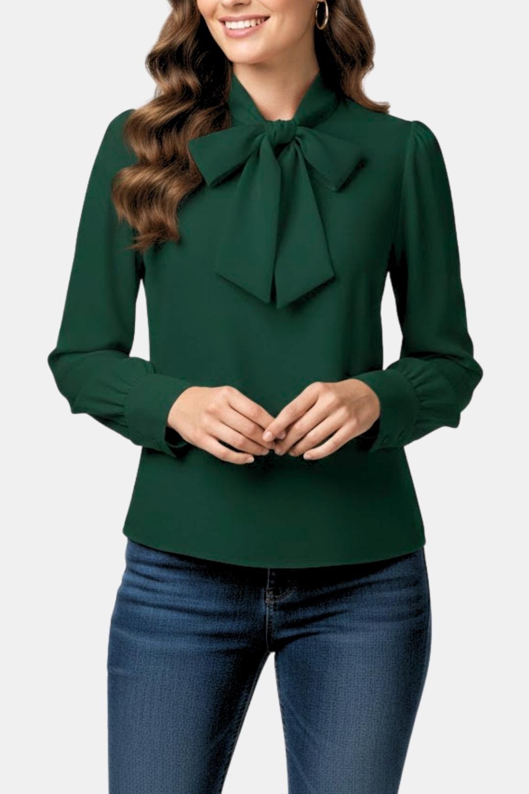 Tamara | Women's Satin-Feel Tie-Neck Blouse