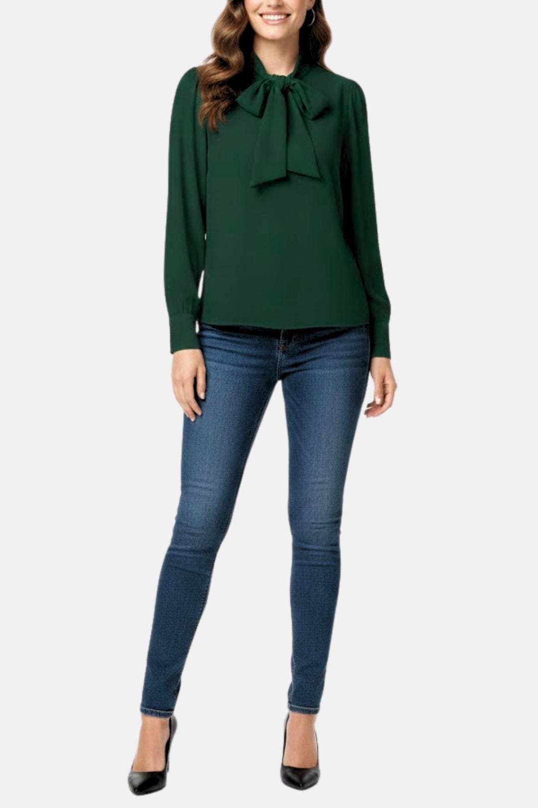 Tamara | Women's Satin-Feel Tie-Neck Blouse
