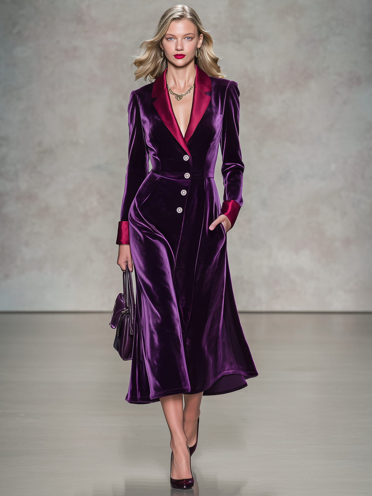 Mabel | Women's Satin-Trim Velvet Sweater Dress