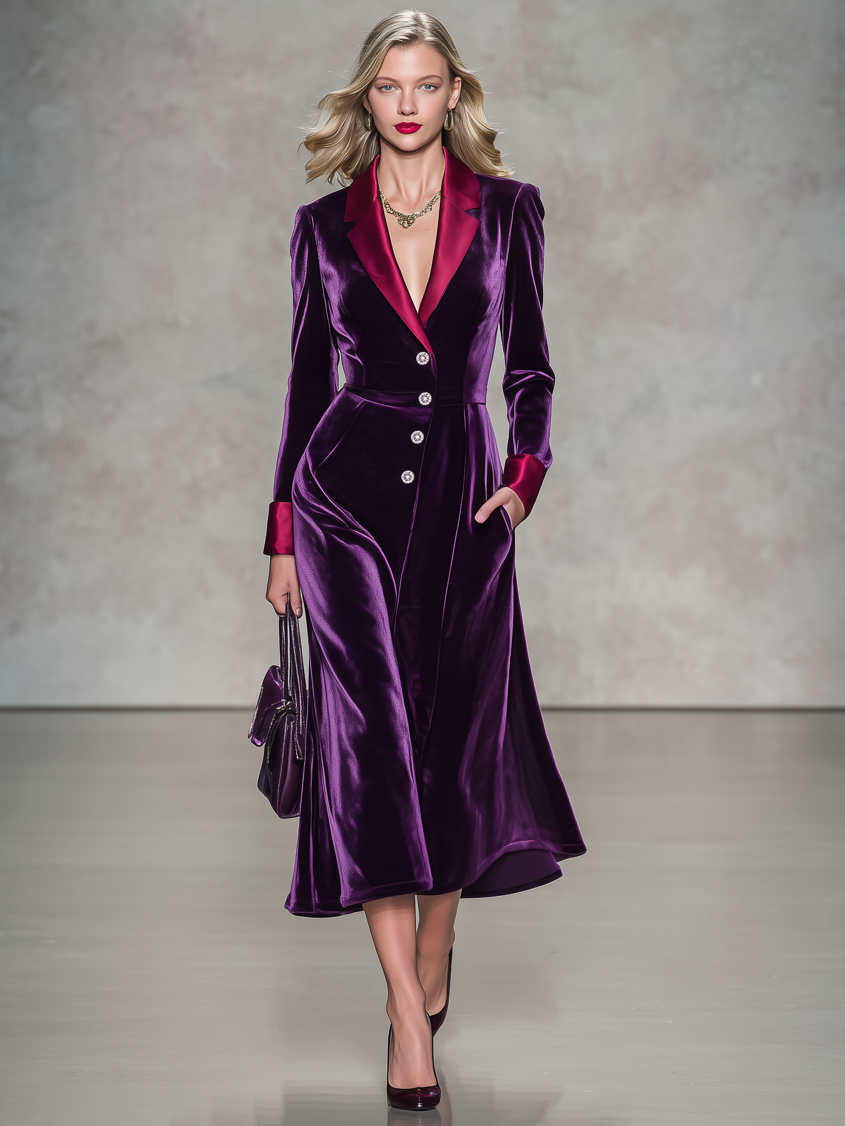 Mabel | Women's Satin-Trim Velvet Sweater Dress