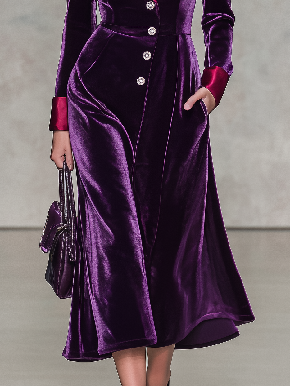 Mabel | Women's Satin-Trim Velvet Sweater Dress