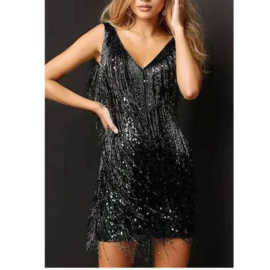 Camilla-Ramona | Women's Sequin Fringe Mini Dress