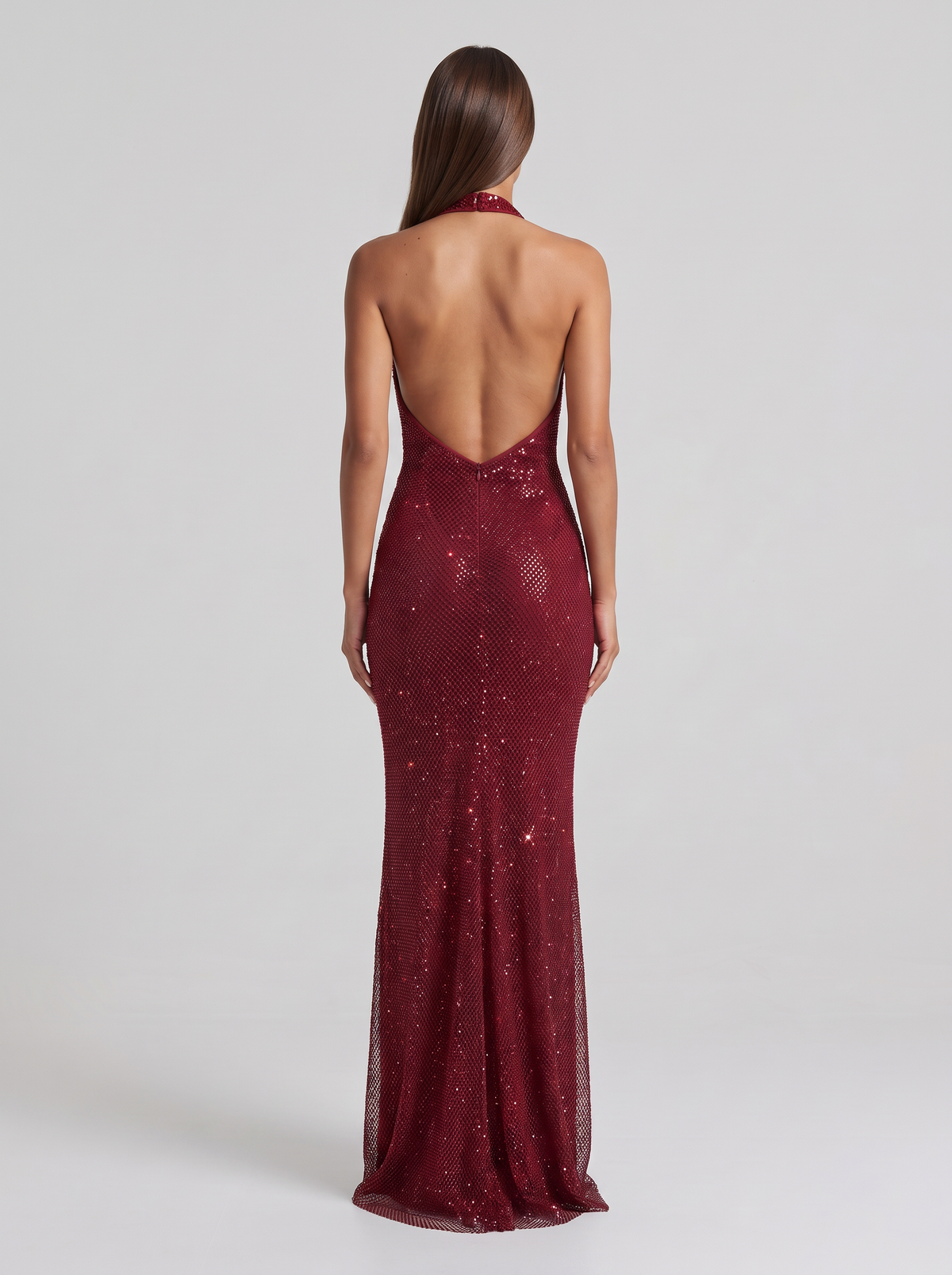 Ivy-Veronica | Women's Sequin Halter Maxi Dress