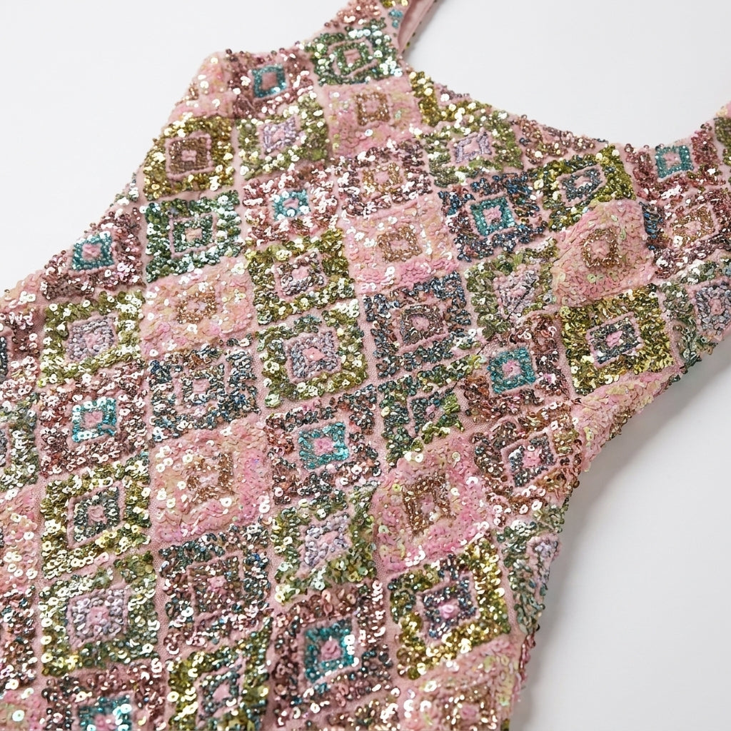 Ophelia | Women's Sequin Square-Neck Mini Dress